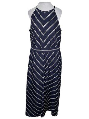 Maison Jules Kimberly Striped Dress Color Blue White Size 14 Women’s